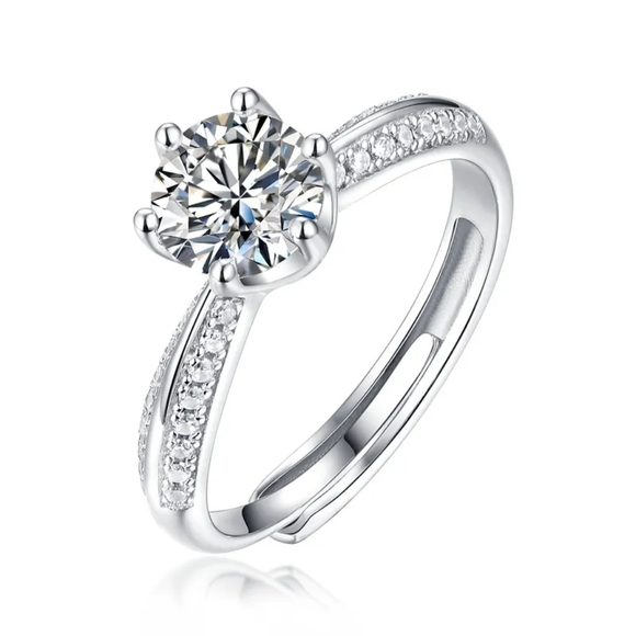 New! Certified 1ct  t.w. Moissanite Round Brillant cut Engagement Weeding Ring. - Picture 1 of 4